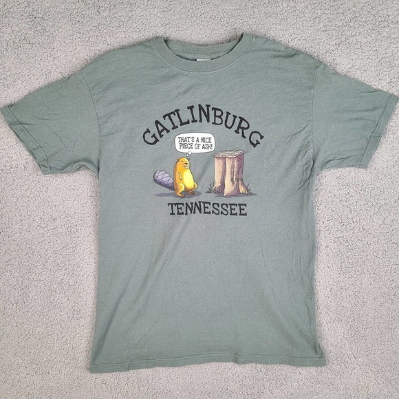 Gatlinburg Tennessee T-Shirt Men's Medium Green Humor Funny The Duck Company - Picture 1 of 10